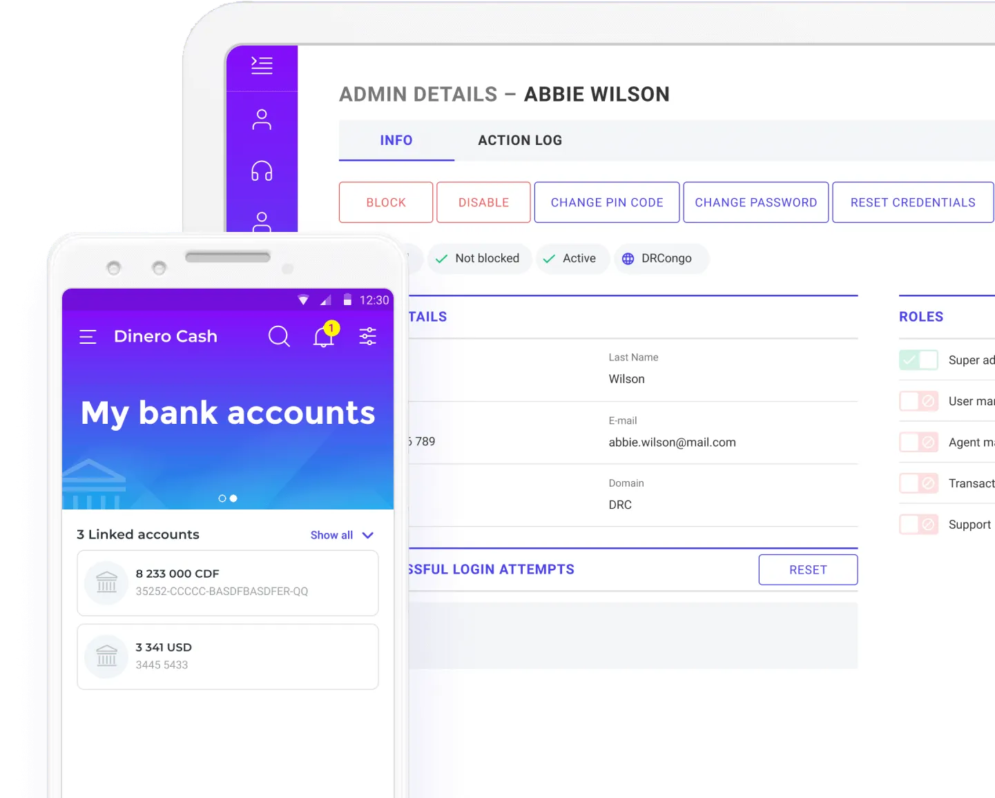 Dinero Cash banking platform interface for multi-country operations
